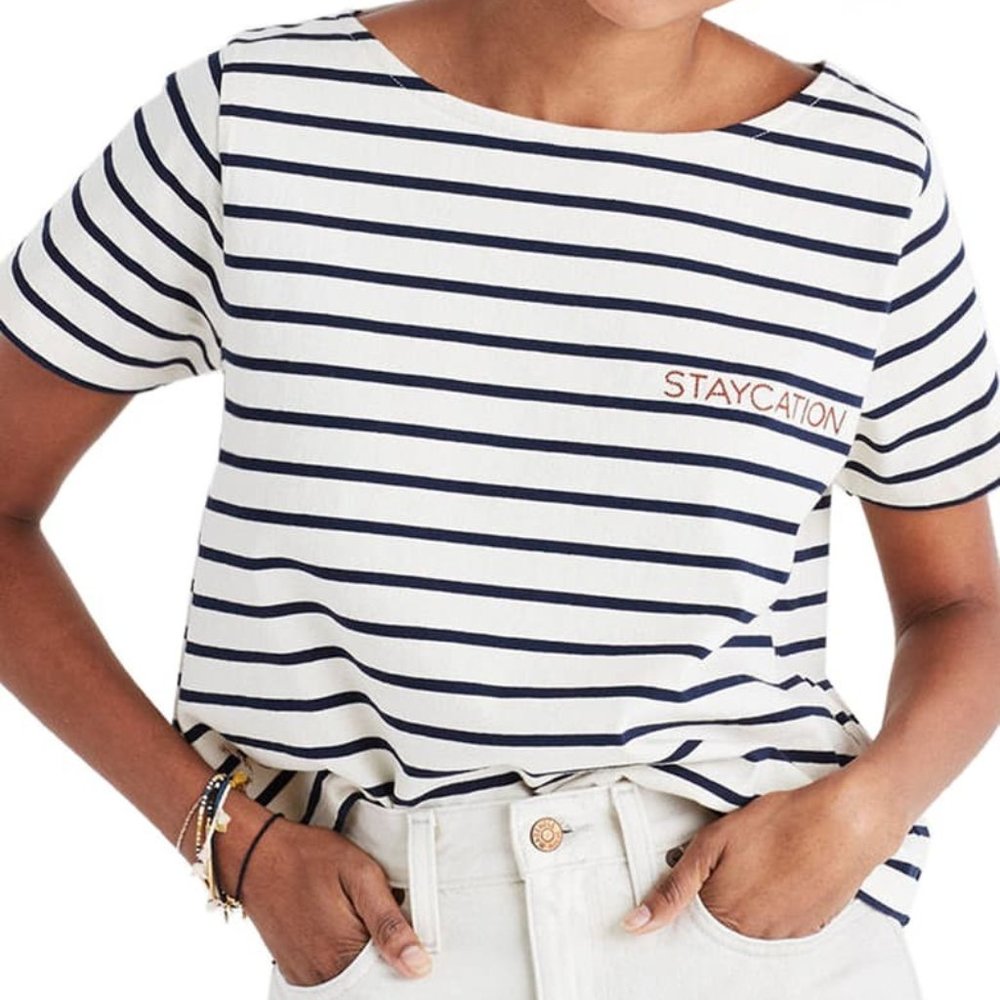 Madewell Embroidered Setlist Staycation Boxy Tee